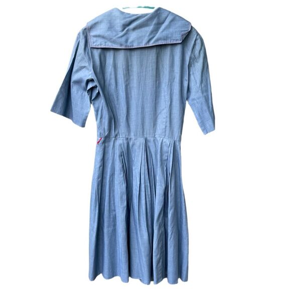 Countrywise Macshore Classics vintage Midcentury dress in chambray blue. Size 11 - Picture 2 of 9